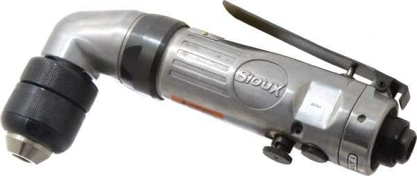 Sioux Tools - 3/8" Reversible Keyless Chuck - Right Angle Handle, 1,200 RPM, 10 CFM, 0.33 hp - Top Tool & Supply