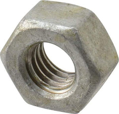 Value Collection - 3/8-16 UNC Steel Right Hand Heavy Hex Nut - 11/16" Across Flats, 23/64" High, Hot Dipped Galvanized Finish - Top Tool & Supply