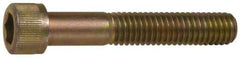 Made in USA - #10-24 UNC Hex Socket Drive, Socket Cap Screw - Grade 4037 Alloy Steel, Yellow Cadmium-Plated Finish, Partially Threaded, 1-1/4" Length Under Head - Top Tool & Supply