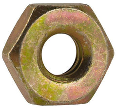 Made in USA - #10-24 UN Steel Right Hand Machine Screw Hex Nut - 3/8" Across Flats, 0.13" High, Cadmium-Plated Finish - Top Tool & Supply