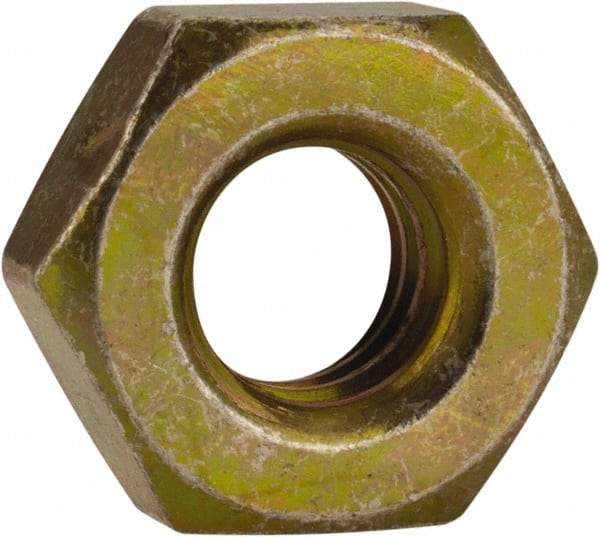 Made in USA - 1/4-20 UN Steel Right Hand Machine Screw Hex Nut - 7/16" Across Flats, 0.193" High, Cadmium-Plated Finish - Top Tool & Supply