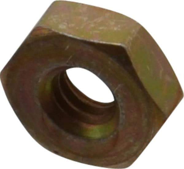 Made in USA - #8-32 UN Steel Right Hand Machine Screw Hex Nut - 11/32" Across Flats, 0.13" High, Cadmium-Plated Finish - Top Tool & Supply