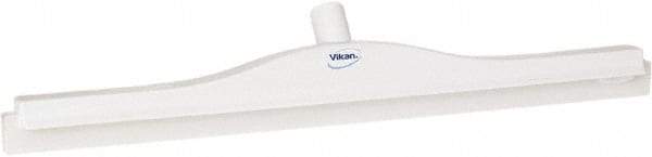 Vikan - 24" Rubber Blade Floor Squeegee - Double Edge, White, Plastic Holder - Top Tool & Supply