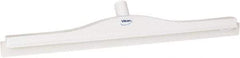 Vikan - 24" Rubber Blade Floor Squeegee - Double Edge, White, Plastic Holder - Top Tool & Supply