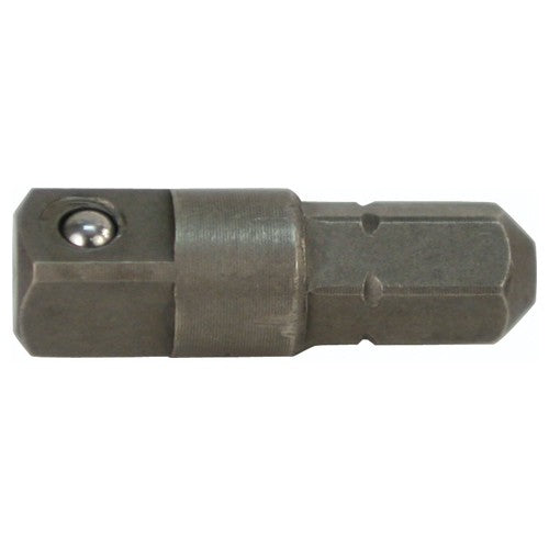 Hex to Square 1/4″ Socket Bit Adapter 1/4″ Drive 1/4″ Bit 25 mm Overall Length - Top Tool & Supply