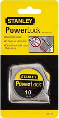 Stanley - 10' x 1/4" Yellow Blade Tape Measure - 1/32 & 1/16" Graduation, Inch Graduation Style, Silver Case - Top Tool & Supply