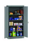 36"W x 24"D x 72"H Storage Cabinet Welded Set Up w/Raised Bottom, 4 Adj Shelves, and built in Shelf Tabs - Top Tool & Supply