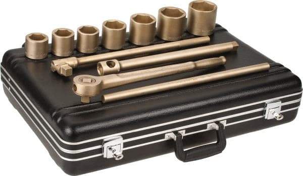 Ampco - 11 Piece 3/4" Drive Socket Set - 6 Points, 36mm to 60mm Range, Metric Measurement Standard - Top Tool & Supply