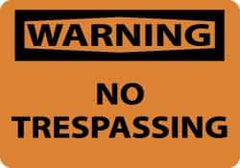 NMC - "Warning - No Trespassing", 10" Long x 14" Wide, Rigid Plastic Safety Sign - Rectangle, 0.05" Thick, Use for Security & Admittance - Top Tool & Supply