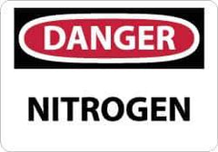 NMC - "Danger - Nitrogen", 10" Long x 14" Wide, Rigid Plastic Safety Sign - Rectangle, 0.05" Thick, Use for Hazardous Materials - Top Tool & Supply