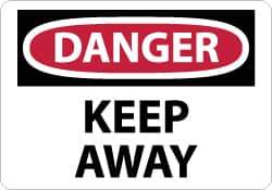 NMC - "Danger - Keep Away", 10" Long x 14" Wide, Rigid Plastic Safety Sign - Rectangle, 0.05" Thick, Use for Accident Prevention - Top Tool & Supply