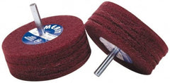 Merit Abrasives - 5" Diam, Medium Mounted Scrubber Buffing Wheel - 1 Ply, Medium Grade, 1/4" Shank Diam, 4,000 RPM - Top Tool & Supply