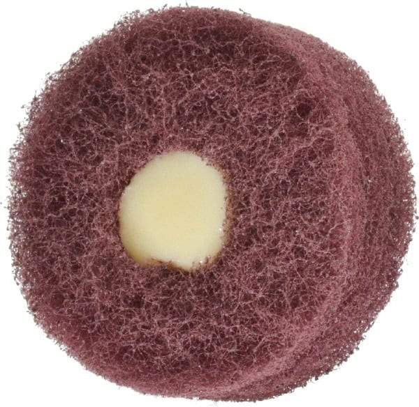 Merit Abrasives - 2" Diam, Medium Mounted Scrubber Buffing Wheel - 3 Ply, Very Fine Grade, 1/4" Shank Diam, 12,000 RPM - Top Tool & Supply