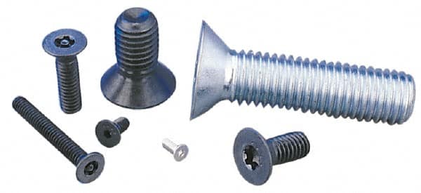 Flat Socket Cap Screw: #10-32 x 5/8″ Long, Alloy Steel, Black Oxide Finish Torx Plus, 82 ° Flat Head