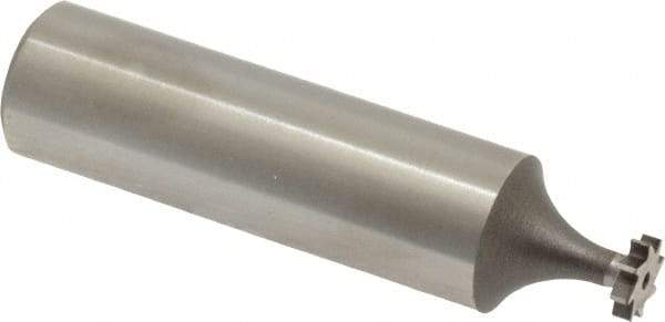 Keo - 1/4" Diam x 1/16" Face Width, High Speed Steel, 8 Teeth, Shank Connection Woodruff Keyseat Cutter - Uncoated, 2-1/16" OAL x 1/2" Shank, Straight Teeth, ANSI 202, Old Standard 201 - Top Tool & Supply