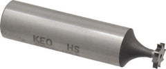 Keo - 5/16" Diam x 1/16" Face Width, High Speed Steel, 8 Teeth, Shank Connection Woodruff Keyseat Cutter - Uncoated, 2-1/16" OAL x 1/2" Shank, Straight Teeth, ANSI 202-1/2, Old Standard 206 - Top Tool & Supply