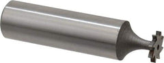 Keo - 3/8" Diam x 1/16" Face Width, High Speed Steel, 8 Teeth, Shank Connection Woodruff Keyseat Cutter - Uncoated, 2-1/16" OAL x 1/2" Shank, Straight Teeth, ANSI 203, Old Standard 211 - Top Tool & Supply