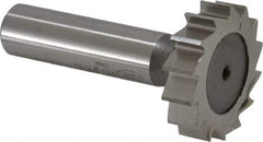 Keo - 1-1/4" Diam x 5/16" Face Width, High Speed Steel, 14 Teeth, Shank Connection Woodruff Keyseat Cutter - Uncoated, 2-5/16" OAL x 1/2" Shank, Straight Teeth, ANSI 1010, Old Standard D - Top Tool & Supply