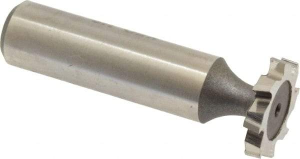 Keo - 3/4" Diam x 1/8" Face Width, High Speed Steel, 8 Teeth, Shank Connection Woodruff Keyseat Cutter - Uncoated, 2-1/8" OAL x 1/2" Shank, Staggered Teeth, ANSI 406, Old Standard 7 - Top Tool & Supply