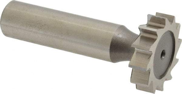 Keo - 7/8" Diam x 1/4" Face Width, High Speed Steel, 10 Teeth, Shank Connection Woodruff Keyseat Cutter - Uncoated, 2-1/4" OAL x 1/2" Shank, Staggered Teeth, ANSI 807, Old Standard A - Top Tool & Supply