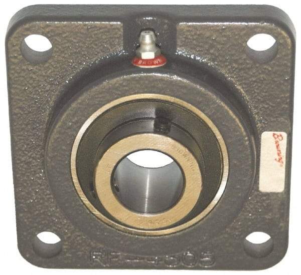 Browning - 1-3/16" ID, 4-1/4" OAL x 4-1/4" OAH 4-Bolt Flange Air Handling - 2,567 Lb Static Cap, 4,381 Lb Dyn Cap, 3-1/4" Btw Mnt Hole Ctrs, Cast Iron - Top Tool & Supply