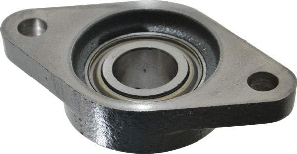 Browning - 1" ID, 4-7/8" OAL x 2-3/4" OAH 2-Bolt Flange - 1,651 Lb Static Cap, 2,801 Lb Dyn Cap, 3-57/64" Btw Mnt Hole Ctrs, Cast Iron - Top Tool & Supply