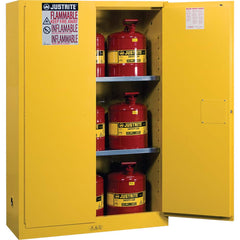 Justrite - 2 Door 2 Shelf 45 Gal Safety Cabinet for Flammable Substances - Exact Industrial Supply