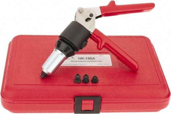 HUCK - 1/8 to 1/4" Manual Rivet Tool Kit - Includes Hand Riveter, 4 Nose Pieces - Top Tool & Supply