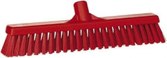 Vikan - 16" Fine Particle Synthetic Push Broom - 2" Bristle Length, Plastic Block, European Threaded Handle Connection - Top Tool & Supply