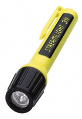 Streamlight - White LED Bulb, 30 Lumens, Mini Flashlight - Black, Yellow Plastic Body, 3 N Alkaline Batteries Included - Top Tool & Supply