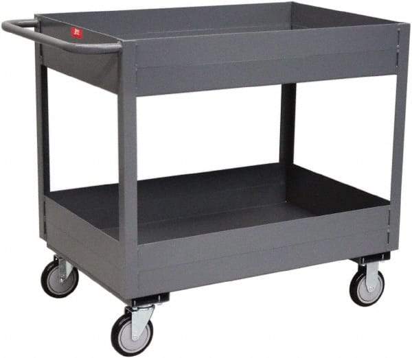 Jamco - 1,200 Lb Capacity, 36" Wide x 18" Long x 39" High Deep Shelf Cart - 2 Shelf, Steel - Top Tool & Supply