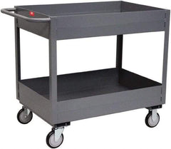 Jamco - 1,200 Lb Capacity, 24" Wide x 36" Long x 35" High Service Cart - 2 Shelf, Steel, Rubber Casters - Top Tool & Supply