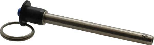 Gibraltar - 5/16" Diam, 3" Usable Length, Button Handle, Quick Release Pin - Grade 304 Stainless Steel, Bright Finish - Top Tool & Supply