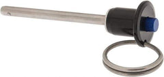 Gibraltar - 3/16" Diam, 2" Usable Length, Button Handle, Quick Release Pin - Grade 17-4 Stainless Steel, Bright Finish - Top Tool & Supply