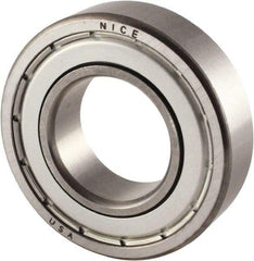 Nice - 1" Bore Diam, 2" OD, Double Shield Precision Ground Radial Ball Bearing - 9/16" Wide, 1 Row, Round Bore, 1,350 Lb Static Capacity, 2,967 Lb Dynamic Capacity - Top Tool & Supply