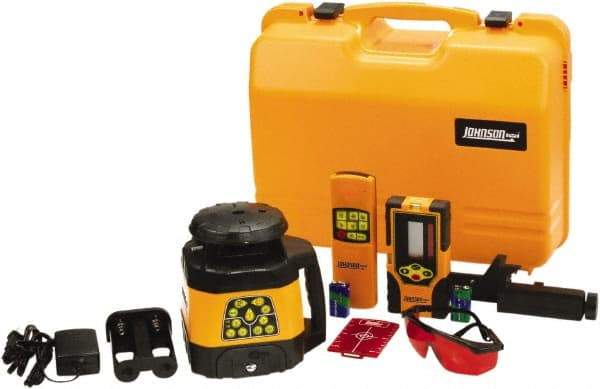 Johnson Level & Tool - 1,500' (Exterior) Measuring Range, 1/8" at 100' Accuracy, Self-Leveling Rotary Laser - 200, 500 RPM, 2 Beams, NiMH Battery Included - Top Tool & Supply