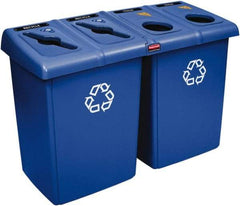 Rubbermaid - 92 Gal Blue Square Recycling Container - Plastic, 35" High x 53" Long x 24" Wide - Top Tool & Supply