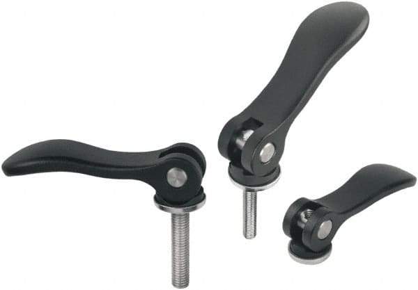 KIPP - M6, Aluminum Threaded Stud Adjustable Clamping Handle - 79.2mm OAL, 22mm High - Top Tool & Supply