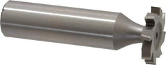 Made in USA - 3/4" Diam x 1/8" Face Width, High Speed Steel, 8 Teeth, Shank Connection Woodruff Keyseat Cutter - Uncoated, 2-1/8" OAL x 1/2" Shank, Staggered Teeth, ANSI 406, Old Standard 7 - Top Tool & Supply