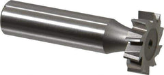 Made in USA - 7/8" Diam x 7/32" Face Width, High Speed Steel, 10 Teeth, Shank Connection Woodruff Keyseat Cutter - Uncoated, 2-7/32" OAL x 1/2" Shank, Staggered Teeth, ANSI 707, Old Standard 12 - Top Tool & Supply