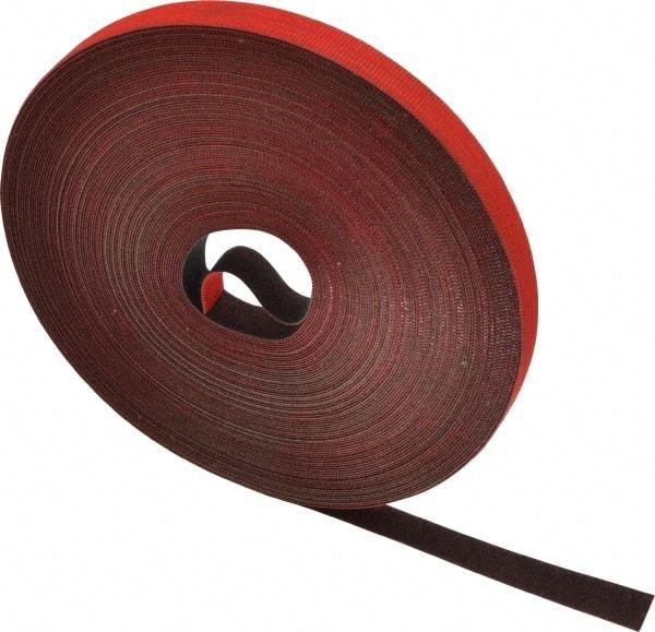 VELCRO Brand - 1/2" Wide x 25 Yd Long Self Fastening Tie/Strap Hook & Loop Roll - Continuous Roll, Red, Printable Surface - Top Tool & Supply