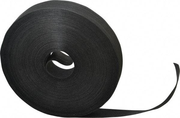 VELCRO Brand - 1" Wide x 25 Yd Long Self Fastening Tie/Strap Hook & Loop Roll - Continuous Roll, Black, Printable Surface - Top Tool & Supply