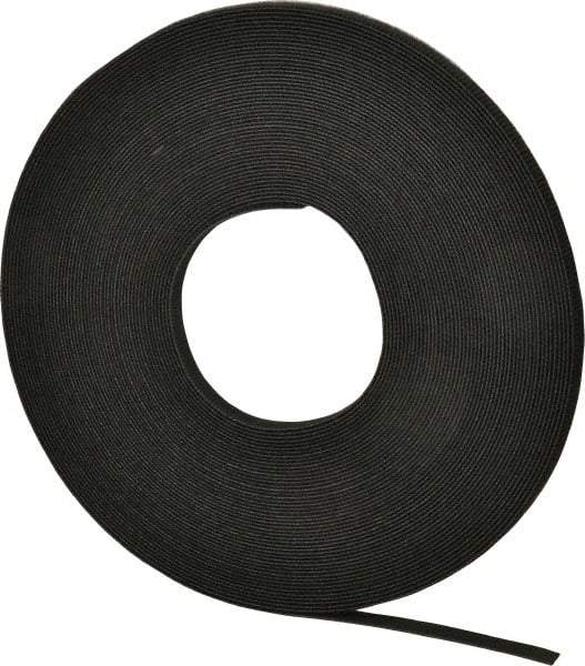 VELCRO Brand - 3/8" Wide x 25 Yd Long Self Fastening Tie/Strap Hook & Loop Roll - Continuous Roll, Black - Top Tool & Supply