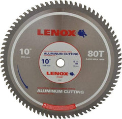 Lenox - 10" Diam, 5/8" Arbor Hole Diam, 80 Tooth Wet & Dry Cut Saw Blade - Titanium Carbide-Tipped, General Purpose Action, Standard Round Arbor - Top Tool & Supply