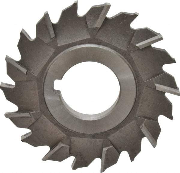 Made in USA - 3" Diam x 1/4" Width of Cut, 18 Teeth, Cobalt Side Milling Cutter - Staggered Teeth, Uncoated - Top Tool & Supply