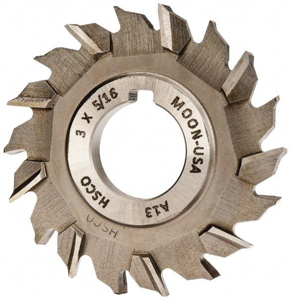 Made in USA - 3" Diam x 5/16" Width of Cut, 18 Teeth, Cobalt Side Milling Cutter - Staggered Teeth, Uncoated - Top Tool & Supply