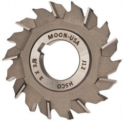 Made in USA - 3" Diam x 3/8" Width of Cut, 18 Teeth, Cobalt Side Milling Cutter - Staggered Teeth, Uncoated - Top Tool & Supply