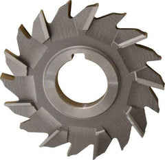 Made in USA - 4" Diam x 3/8" Width of Cut, 18 Teeth, Cobalt Side Milling Cutter - Staggered Teeth, Uncoated - Top Tool & Supply