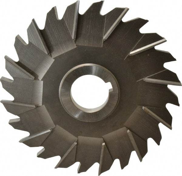 Made in USA - 6" Diam x 3/8" Width of Cut, 24 Teeth, Cobalt Side Milling Cutter - Staggered Teeth, Uncoated - Top Tool & Supply