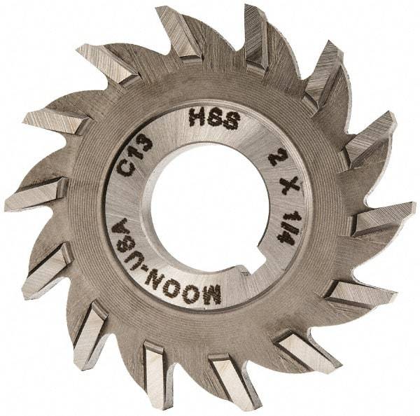 Made in USA - 2" Diam x 1/4" Width of Cut, 14 Teeth, High Speed Steel Side Milling Cutter - Straight Teeth, Uncoated - Top Tool & Supply